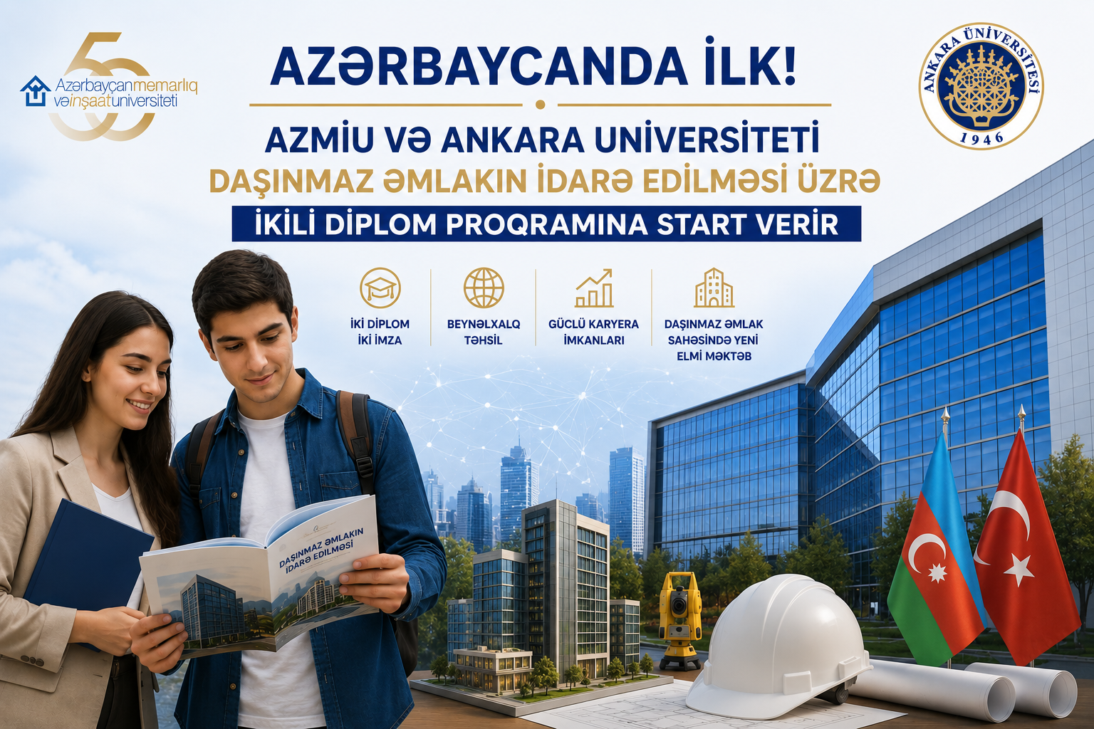 Azərbaycanda ilk: AzMİU və Ankara Universiteti daşınmaz əmlakın idarə edilməsi üzrə ikili diplom proqramına start verir (FOTO)
