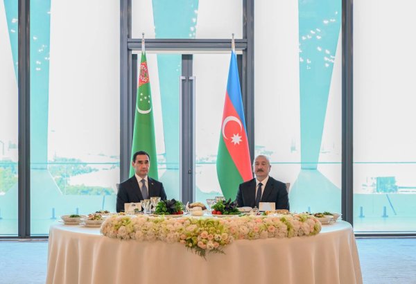 Prezident İlham Əliyevin adından Türkmənistan Prezidentinin şərəfinə dövlət ziyafəti verilib (FOTO/VİDEO)