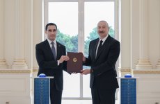 Azərbaycan Prezidenti İlham Əliyevin və Türkmənistan Prezidenti Sərdar Berdiməhəmmədovun iştirakı ilə “Dostlug” tankerinin onlayn formatda hədiyyə olunması mərasimi keçirilib (FOTO)