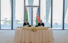 Prezident İlham Əliyevin adından Türkmənistan Prezidentinin şərəfinə dövlət ziyafəti verilib (FOTO/VİDEO)
