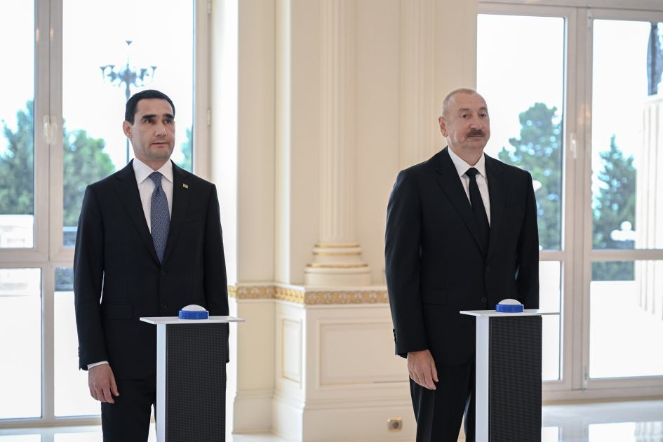 Azərbaycan Prezidenti İlham Əliyevin və Türkmənistan Prezidenti Sərdar Berdiməhəmmədovun iştirakı ilə “Dostlug” tankerinin onlayn formatda hədiyyə olunması mərasimi keçirilib (FOTO)