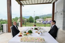 Azərbaycan Prezidenti İlham Əliyev və Türkmənistan Prezidenti Sərdar Berdiməhəmmədov Şuşada birgə nahar ediblər (FOTO)