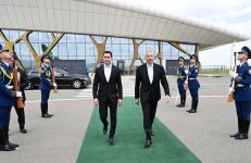 Türkmənistan Prezidenti Sərdar Berdiməhəmmədovun Azərbaycana dövlət səfəri başa çatıb (FOTO)
