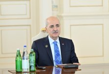 Prezident İlham Əliyev Türkiyə Böyük Millət Məclisi sədrinin rəhbərlik etdiyi nümayəndə heyətini qəbul edib (FOTO/VİDEO)