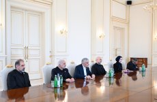 Prezident İlham Əliyev İran İslam Şurası Məclisinin sədrinin başçılıq etdiyi nümayəndə heyətini qəbul edib (FOTO)
