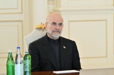 Prezident İlham Əliyev İran İslam Şurası Məclisinin sədrinin başçılıq etdiyi nümayəndə heyətini qəbul edib (FOTO)