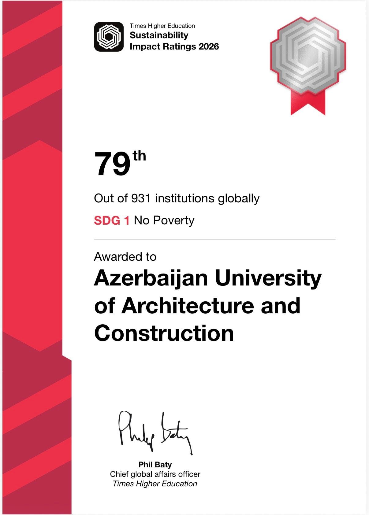 AzMİU bu göstəricisinə görə "THE Impact Rankings 2026"da dünyanın ilk 100 universiteti sırasına daxil olub (FOTO)