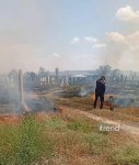 Füzulidə qəbiristanlıqda quru otlar yanıb, bəzi qəbir daşları zədələnib (FOTO)