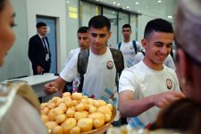 Azərbaycan kursantları Qazaxıstanda hərbi vətənpərvəlik toplanışında iştirak edirlər (FOTO)