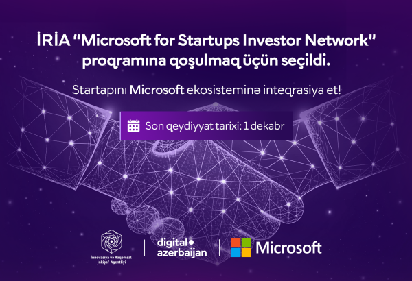 İRİA “Microsoft for Startups Investor Network” beynəlxalq proqramına qoşulub