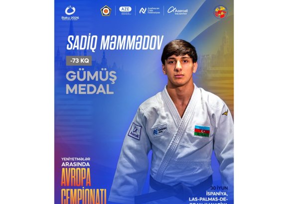 Azərbaycan cüdoçusu Avropa çempionatında gümüş medal qazanıb