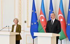 Prezident İlham Əliyev və Avropa Komissiyasının Prezidenti mətbuata bəyanatlarla çıxış ediblər (FOTO/VİDEO) (YENİLƏNİB)