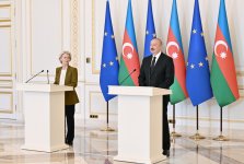Prezident İlham Əliyev və Avropa Komissiyasının Prezidenti mətbuata bəyanatlarla çıxış ediblər (FOTO/VİDEO) (YENİLƏNİB)