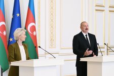 Prezident İlham Əliyev və Avropa Komissiyasının Prezidenti mətbuata bəyanatlarla çıxış ediblər (FOTO/VİDEO) (YENİLƏNİB)