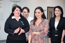 Leyla Əliyeva Yevlaxda məktəb binasının açılışında iştirak edib (FOTO)