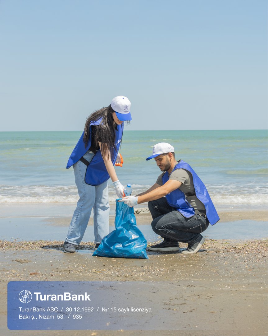 TuranBank Ekologiya və Təbii Sərvətlər Nazirliyi ilə birgə Xəzər sahilində təmizlik aksiyası keçirib (FOTO)