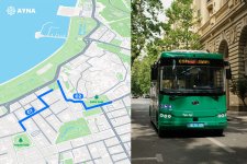 Bakının mərkəzində ödənişsiz avtobuslar fəaliyyətə başladı