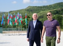 Prezident İlham Əliyev Laçında Hoçaz çayının üzərindəki su elektrik stansiyalarının açılışında iştirak edib (FOTO)