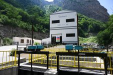 Prezident İlham Əliyev Laçında Hoçaz çayının üzərindəki su elektrik stansiyalarının açılışında iştirak edib (FOTO)