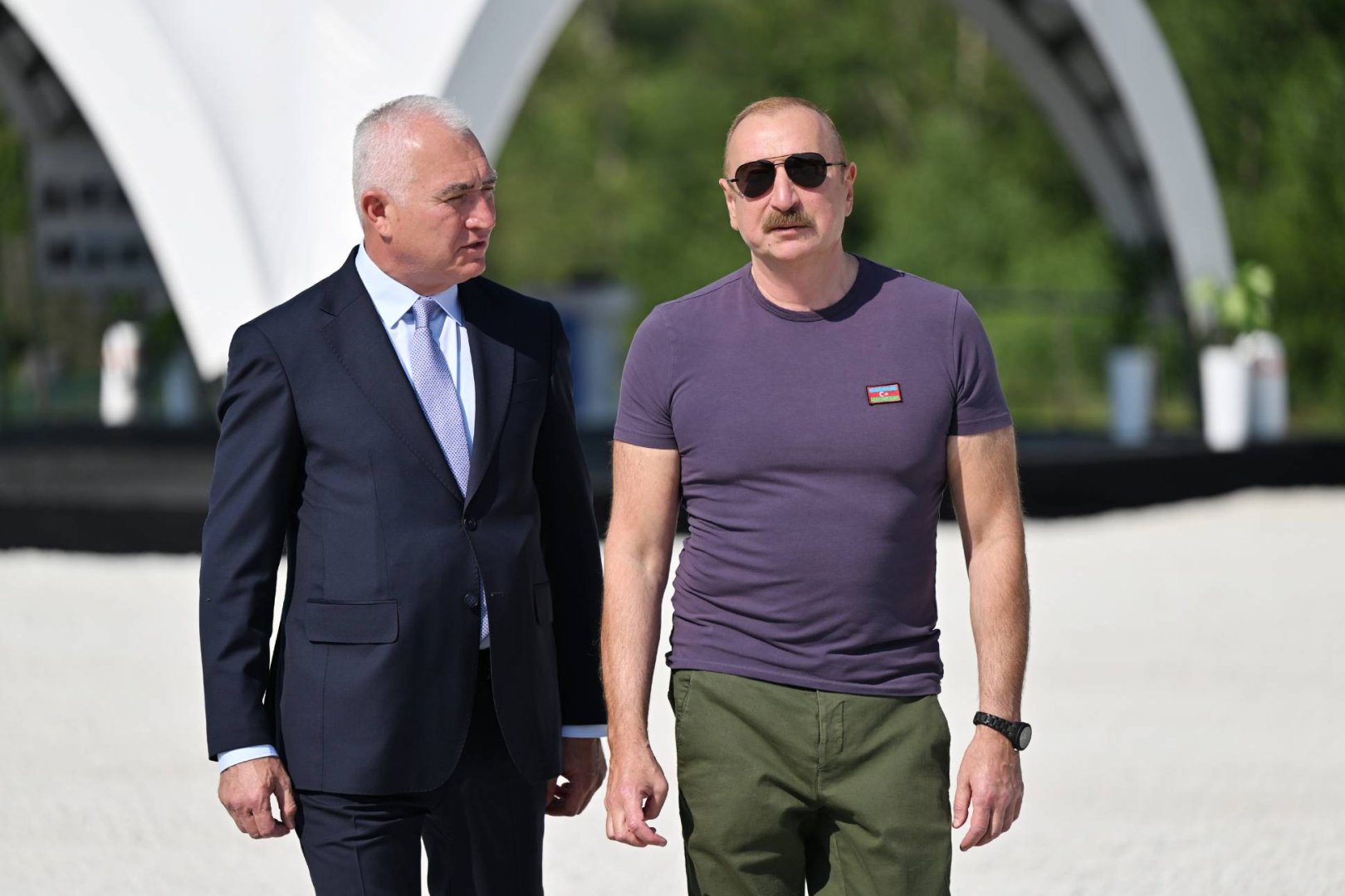 Prezident İlham Əliyev Laçında “Həkəriçay” su anbarının təməlini qoyub (FOTO)