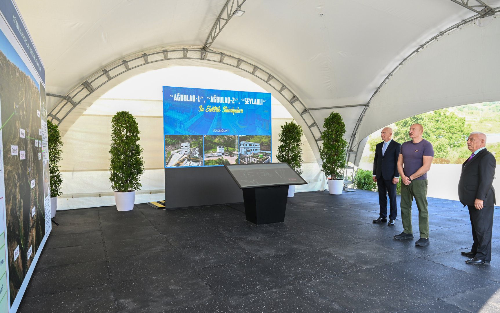 Prezident İlham Əliyev Laçında Hoçaz çayının üzərindəki su elektrik stansiyalarının açılışında iştirak edib (FOTO)
