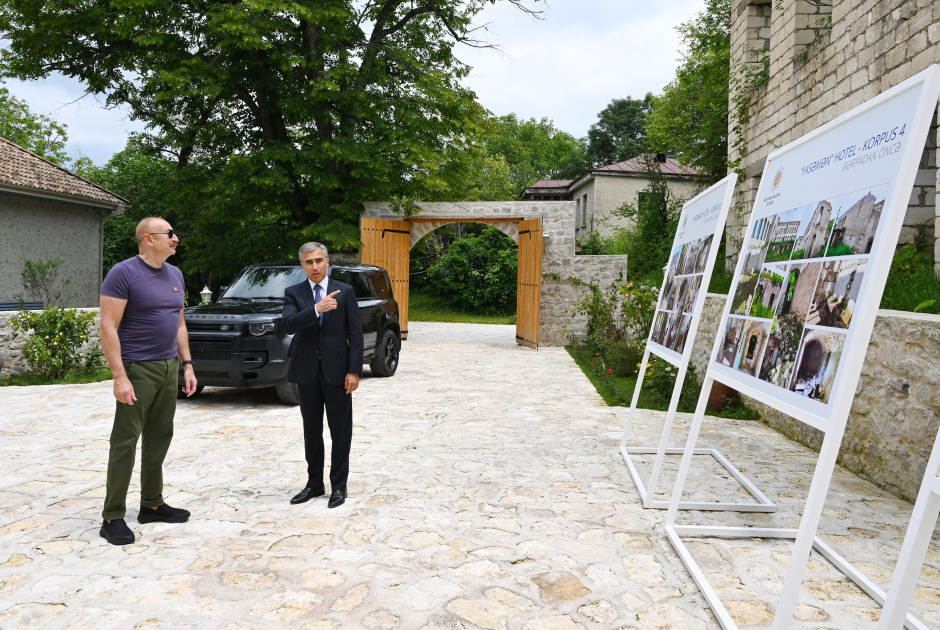 Prezident İlham Əliyev Şuşada “Yasəmən” hotelinin yeni korpusları ilə tanış olub (FOTO)