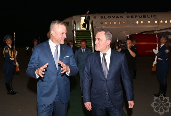 Slovakiya Prezidenti Peter Pelleqrini Azərbaycana rəsmi səfərə gəlib (FOTO)