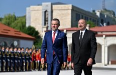 Slovakiya Prezidenti Peter Pelleqrininin Şuşada rəsmi qarşılanma mərasimi olub (FOTO)