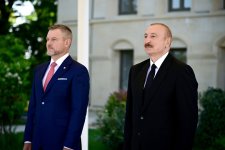 Slovakiya Prezidenti Peter Pelleqrininin Şuşada rəsmi qarşılanma mərasimi olub (FOTO)