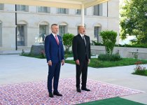Slovakiya Prezidenti Peter Pelleqrininin Şuşada rəsmi qarşılanma mərasimi olub (FOTO)