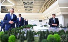 Slovakiya Prezidenti Füzuli aeroportundan təyyarə ilə Bakı şəhərinə yola düşüb (FOTO)