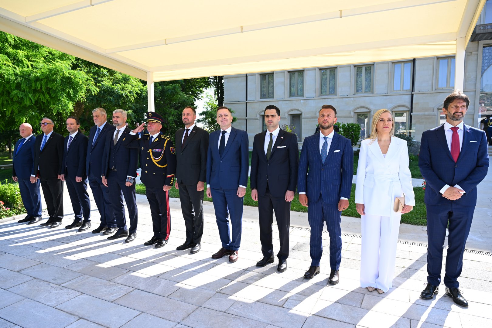Slovakiya Prezidenti Peter Pelleqrininin Şuşada rəsmi qarşılanma mərasimi olub (FOTO)