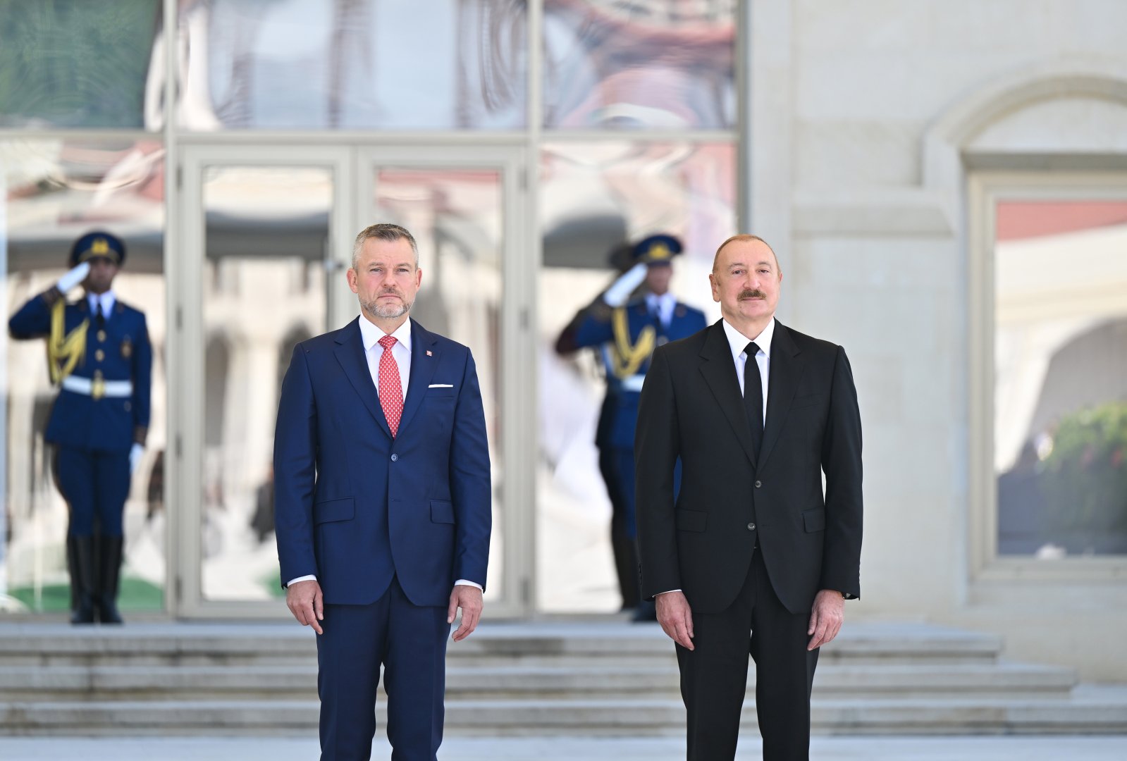 Slovakiya Prezidenti Peter Pelleqrininin Şuşada rəsmi qarşılanma mərasimi olub (FOTO)
