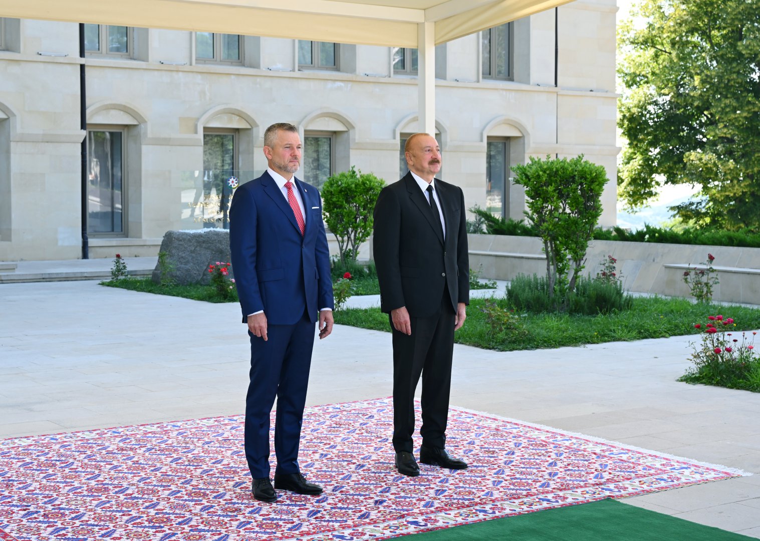 Slovakiya Prezidenti Peter Pelleqrininin Şuşada rəsmi qarşılanma mərasimi olub (FOTO)