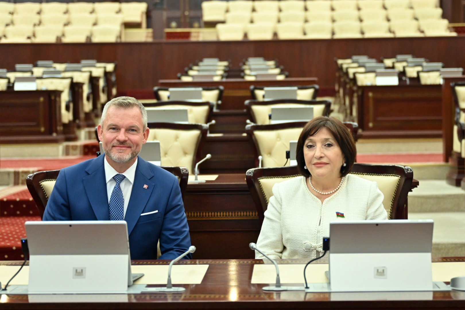 Sahibə Qafarova Slovakiya Prezidenti Peter Pelleqrini ilə görüşüb (FOTO)