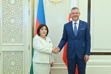Sahibə Qafarova Slovakiya Prezidenti Peter Pelleqrini ilə görüşüb (FOTO)