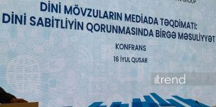 Qusarda “Dini mövzuların mediada təqdimatı: dini sabitliyin qorunmasında birgə məsuliyyət” mövzusunda konfrans keçirilib (FOTO)