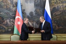 Ceyhun Bayramovla Sergey Lavrov arasında Moskvada təkbətək görüş keçirilib (FOTO)