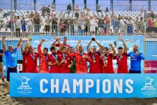 Çimərlik futbolu üzrə Azərbaycan millisi Avropa çempionatının B Liqasının qalibi olub (FOTO)