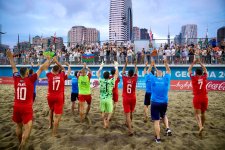 Çimərlik futbolu üzrə Azərbaycan millisi Avropa çempionatının B Liqasının qalibi olub (FOTO)