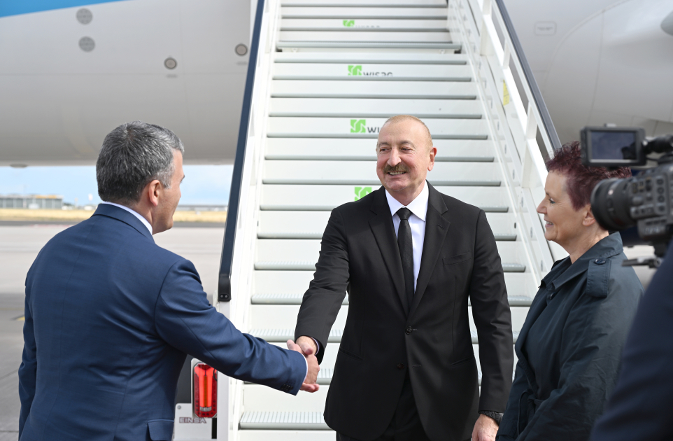 Prezident İlham Əliyev Almaniyaya rəsmi səfərə gəlib (FOTO/VİDEO)