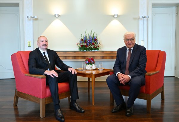 Prezident İlham Əliyev və Prezident Frank-Valter Ştaynmayer arasında təkbətək görüş keçirilib (FOTO/VİDEO) (YENİLƏNİB)