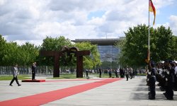Prezident İlham Əliyevin Berlində rəsmi qarşılanma mərasimi keçirilib (FOTO)
