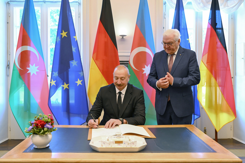Prezident İlham Əliyev və Prezident Frank-Valter Ştaynmayer arasında təkbətək görüş keçirilib (FOTO/VİDEO) (YENİLƏNİB)