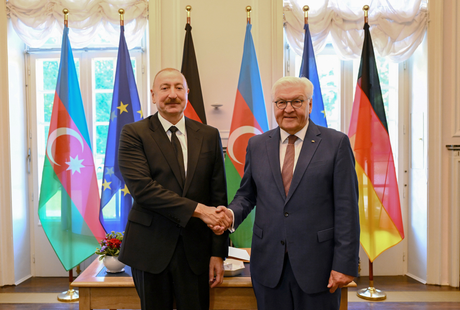 Prezident İlham Əliyev və Prezident Frank-Valter Ştaynmayer arasında təkbətək görüş keçirilib (FOTO/VİDEO) (YENİLƏNİB)