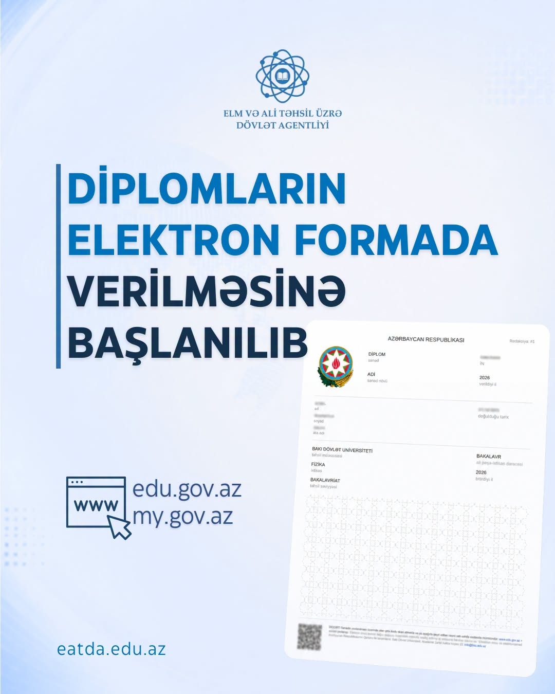 Universitet məzunlarına elektron diplomların verilməsinə başlanılıb