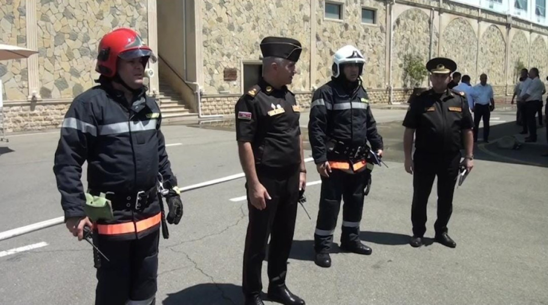FHN-in Dövlət Yanğından Mühafizə Xidməti yanğın-taktiki təlim təşkil edib (FOTO/VİDEO)