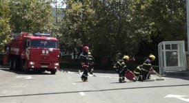 FHN-in Dövlət Yanğından Mühafizə Xidməti yanğın-taktiki təlim təşkil edib (FOTO/VİDEO)