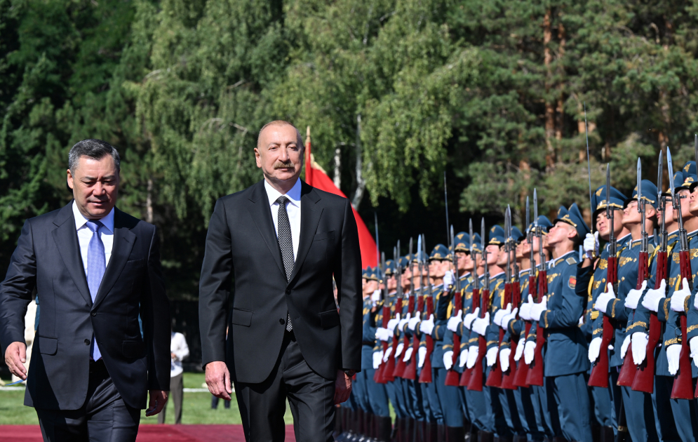 Prezident İlham Əliyevin Çolpon-Ata şəhərində rəsmi qarşılanma mərasimi olub (FOTO/VİDEO)