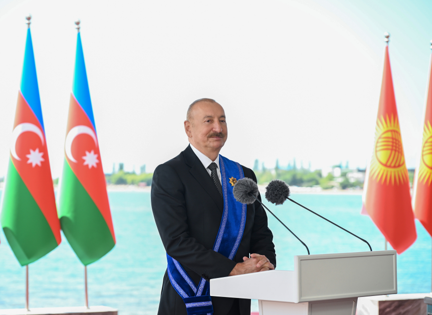 Prezident İlham Əliyev və Prezident Sadır Japarov mətbuata bəyanatlarla çıxış ediblər (FOTO/VİDEO) (YENİLƏNİB)